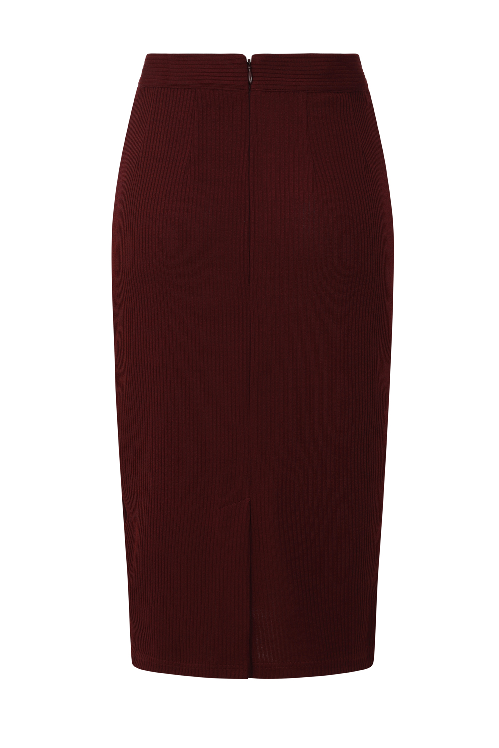Sally Knitted Wiggle Skirt in Burgundy
